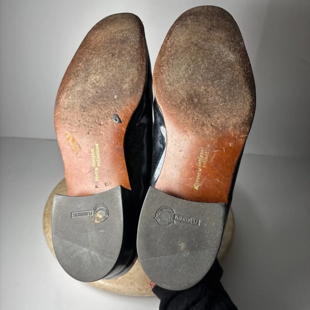 Mens Florsheim Designer Collection Patent Leather Loafers Slip On Dress Shoe 9 E
